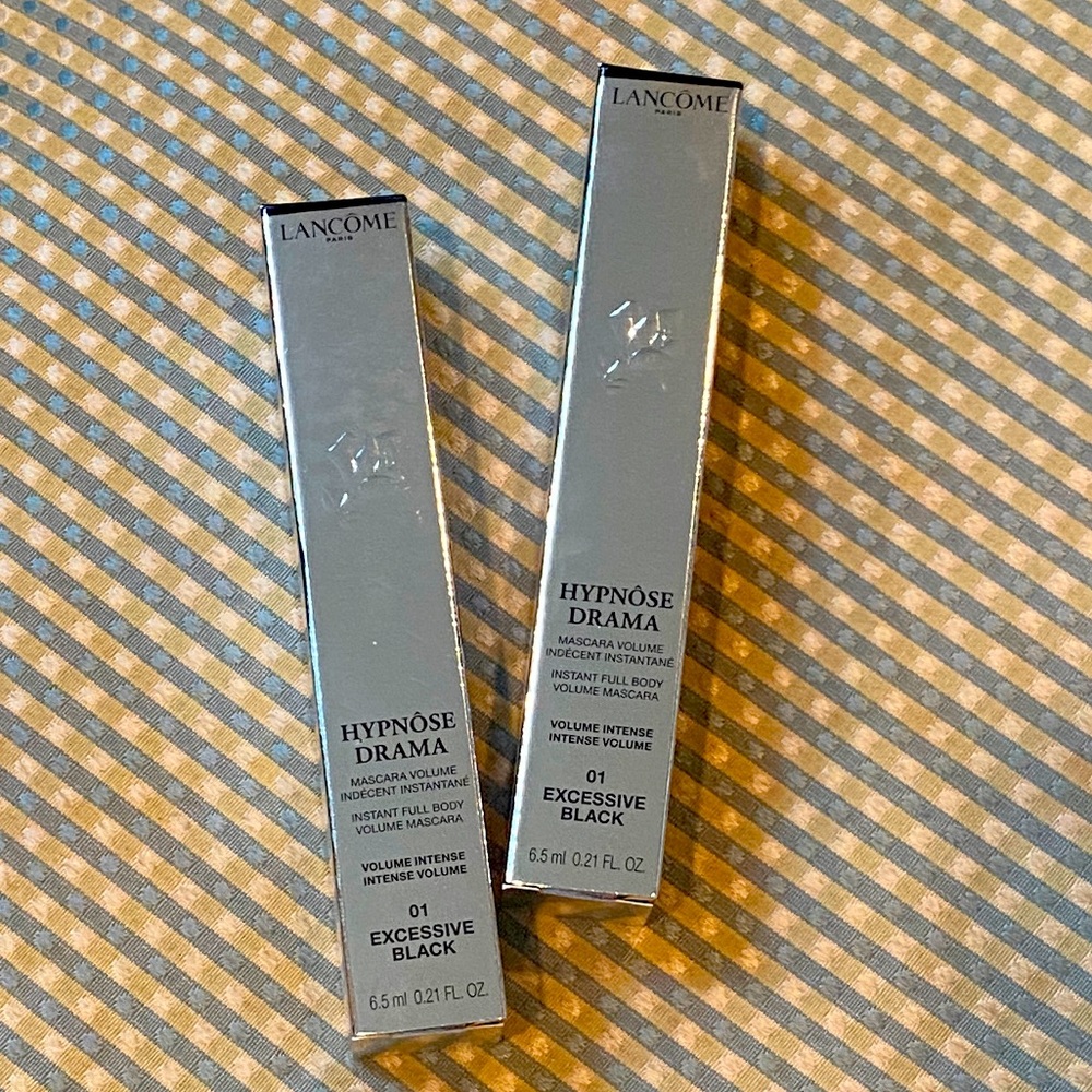 LANCOME HYPNOSE DRAMA EXCESSIVE BLACK VOLUME INTENSE MASCARA 2 FULL SIZE NEW!!!